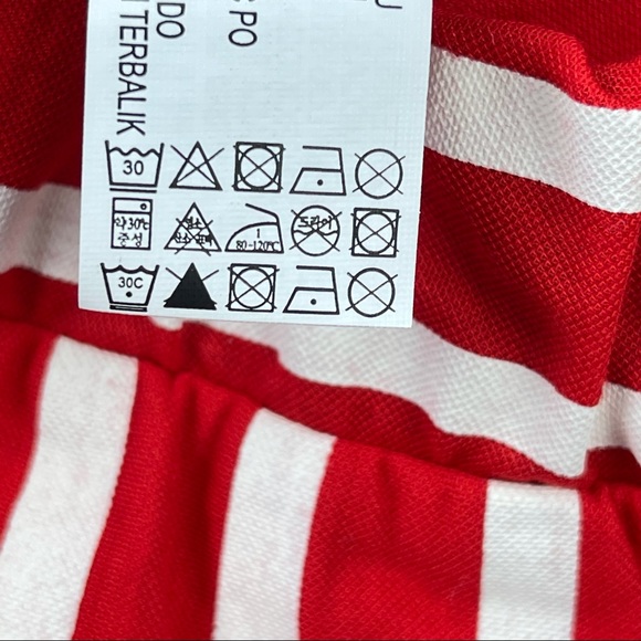 Zara palazzo trouser Red and white striped wide leg pants with elastic waist S - Picture 10 of 13